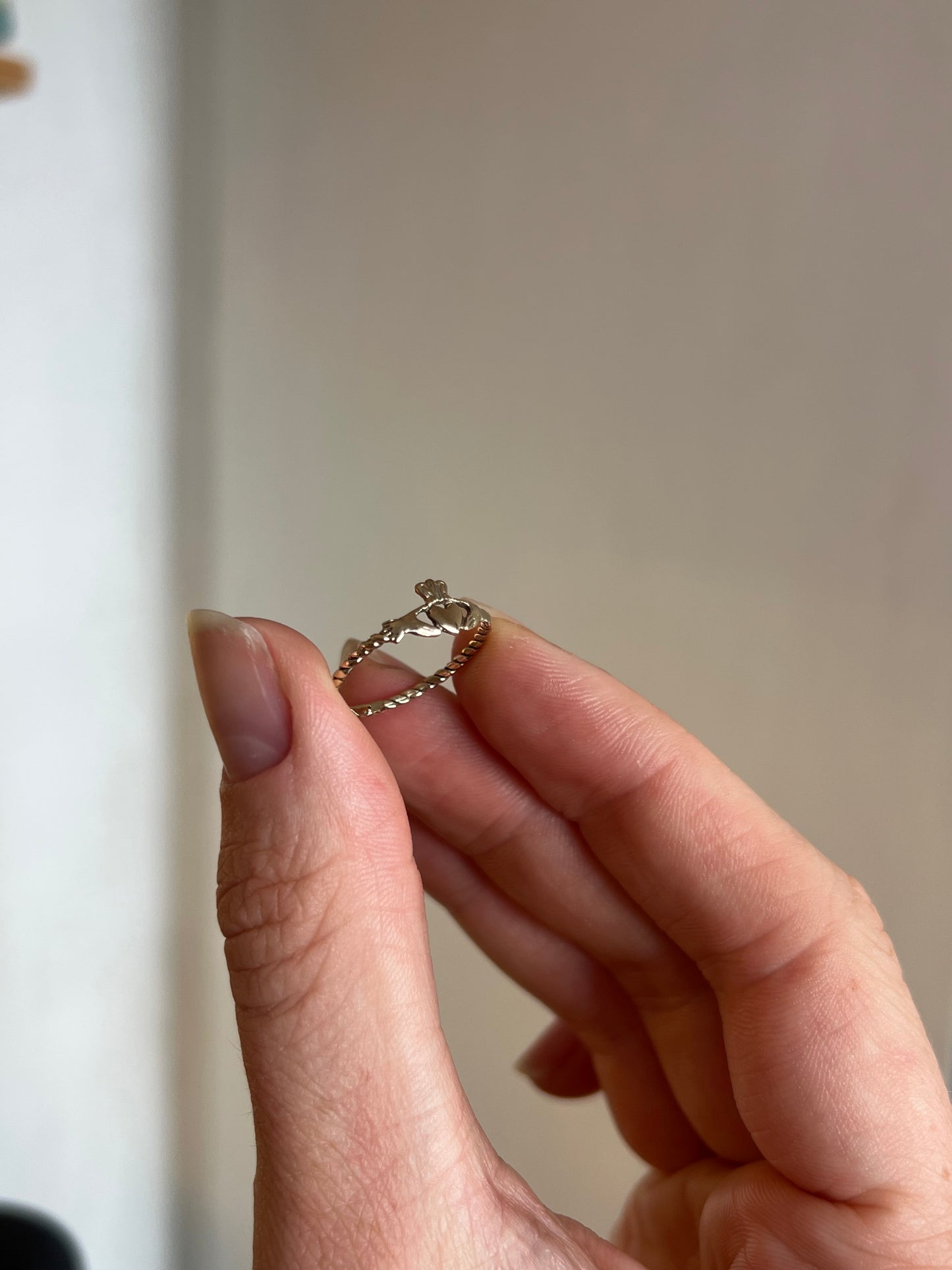 Dainty Claddagh 9ct gold ring