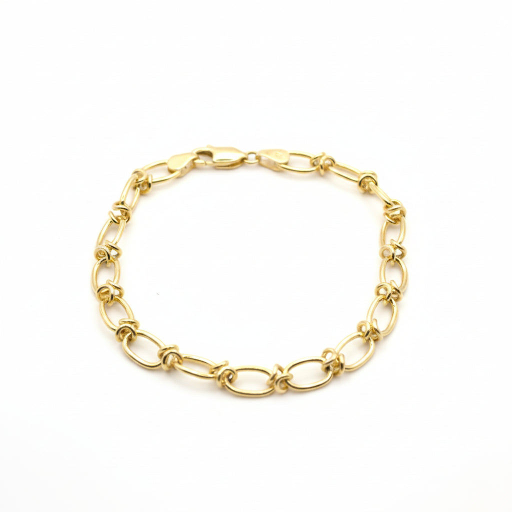 Oval double link 9ct gold bracelet