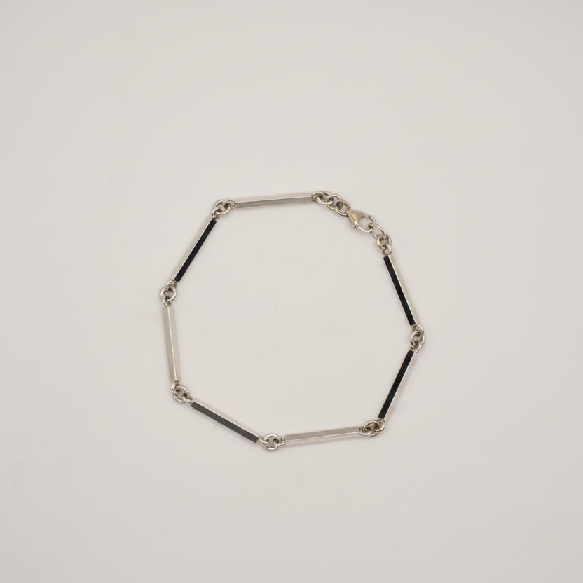 Box link 9ct white gold bracelet