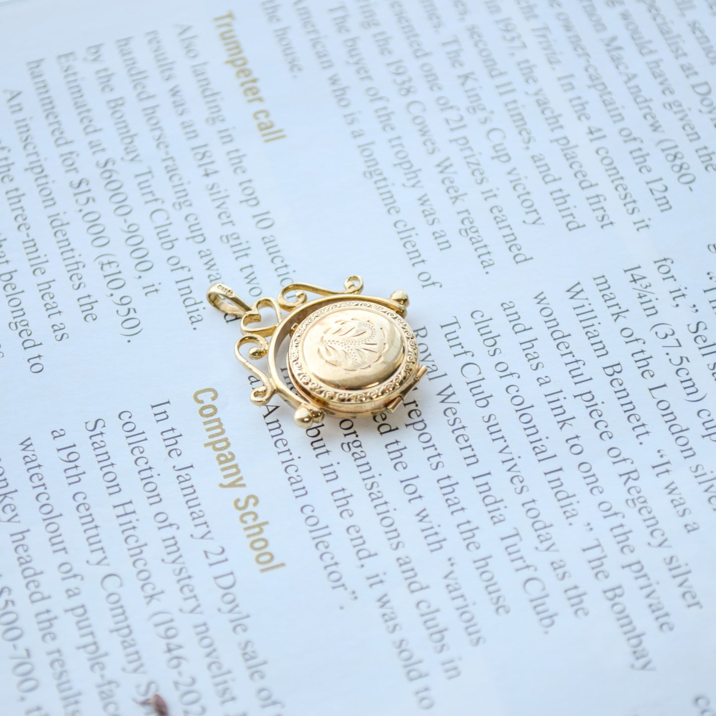 antique fob locket in 9ct gold