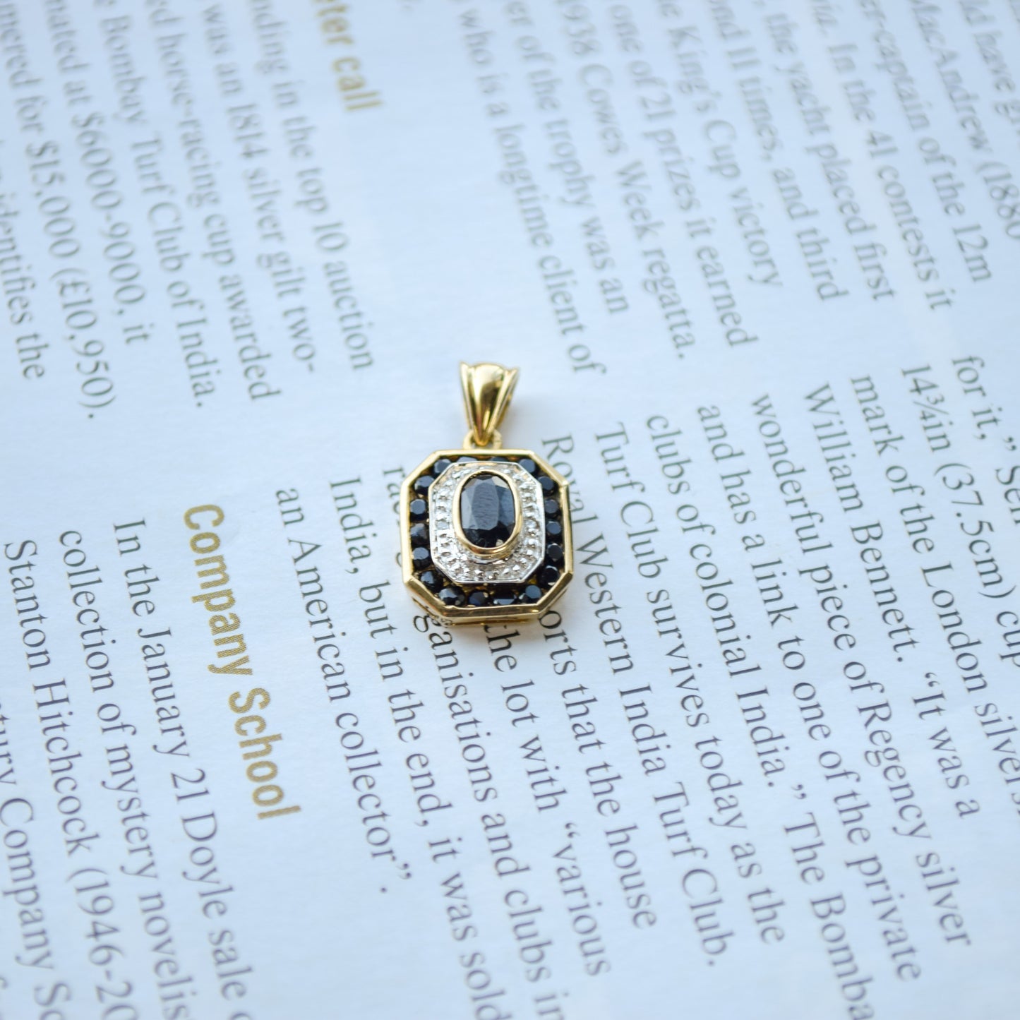 Art deco sapphire and diamond pendant