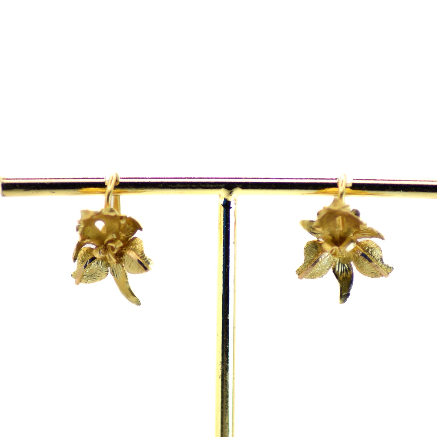 Gold flower earrings