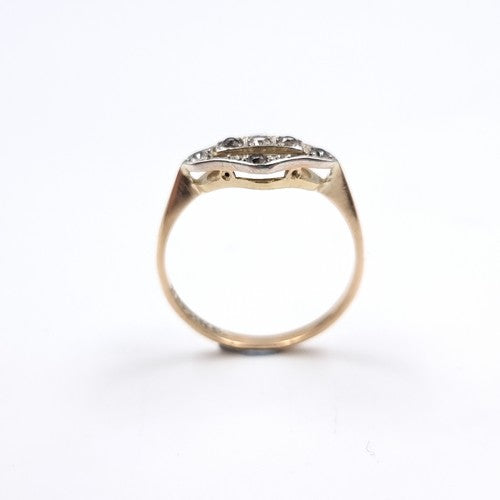Silver topaz 9ct gold ring