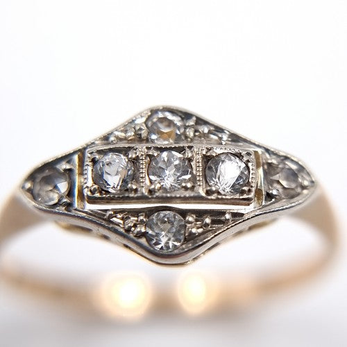 Silver topaz 9ct gold ring