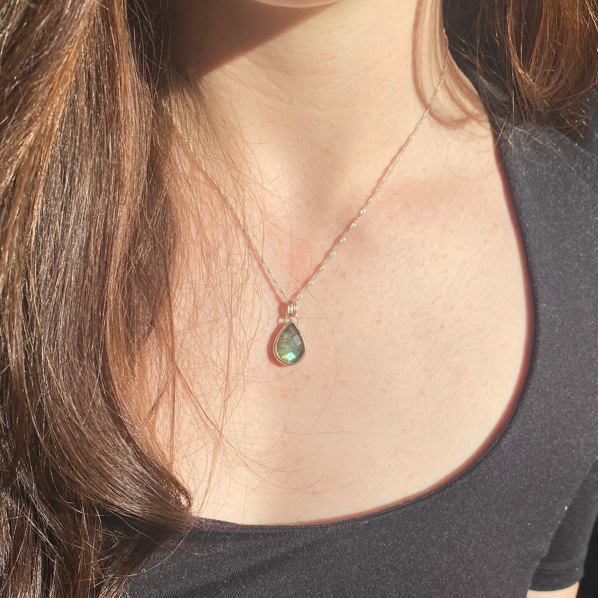 Faceted labradorite necklace