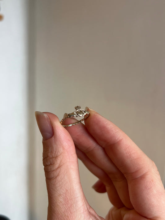 Dainty Claddagh 9ct gold ring