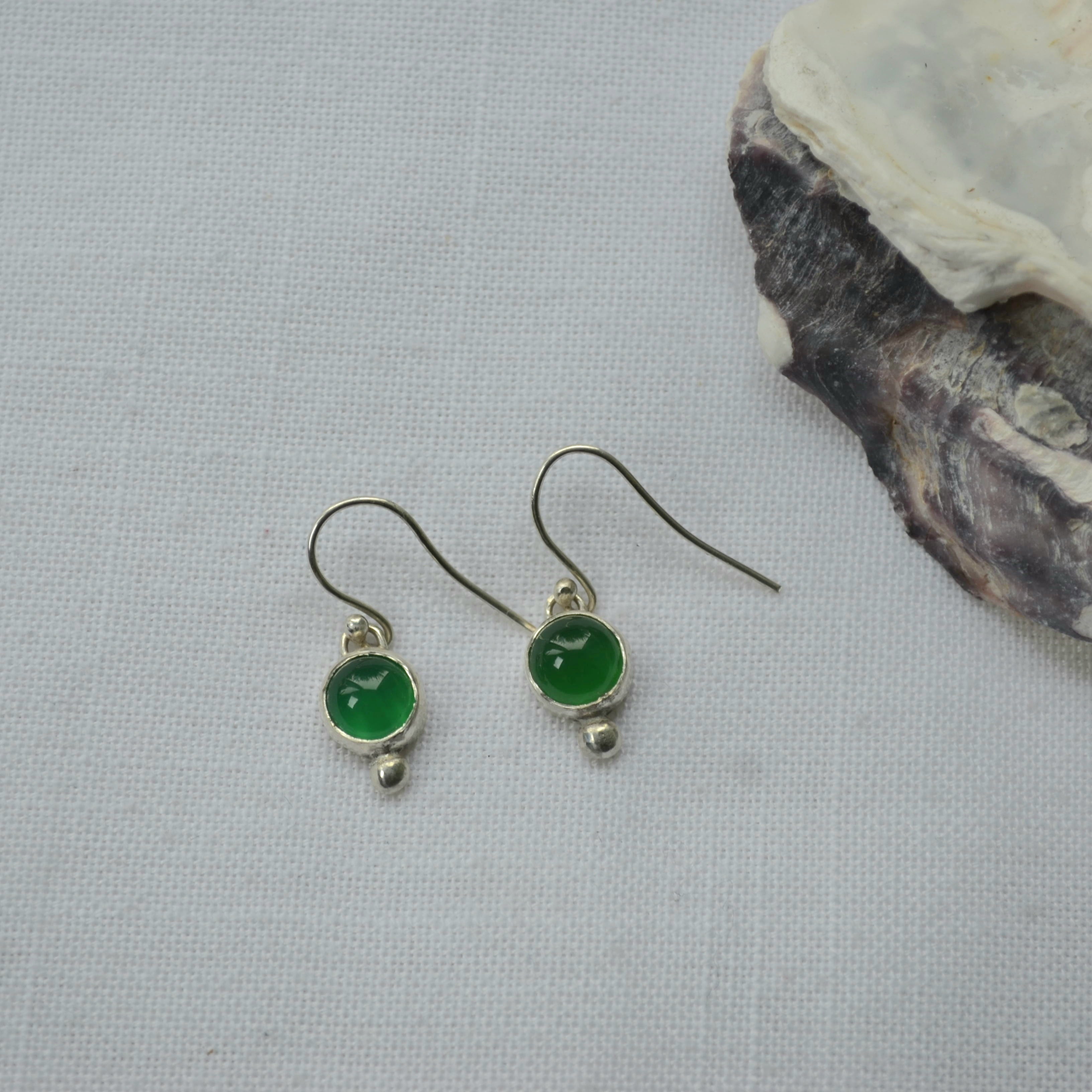 Solas green agate earrings