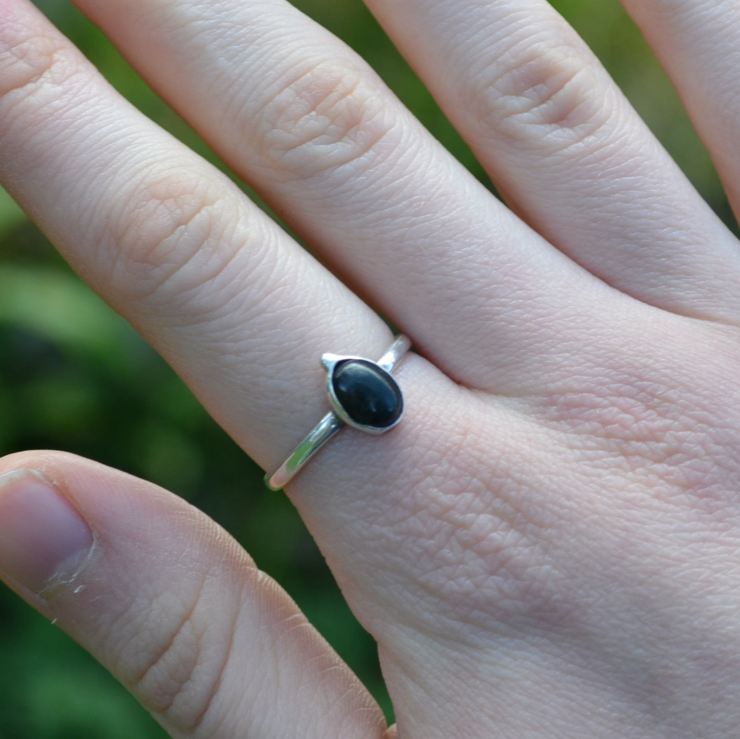 Moss agate ring