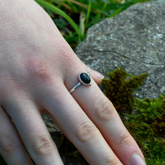 Moss agate ring