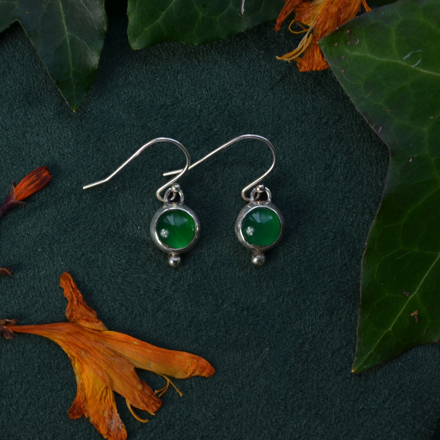 Green agate solas earrings