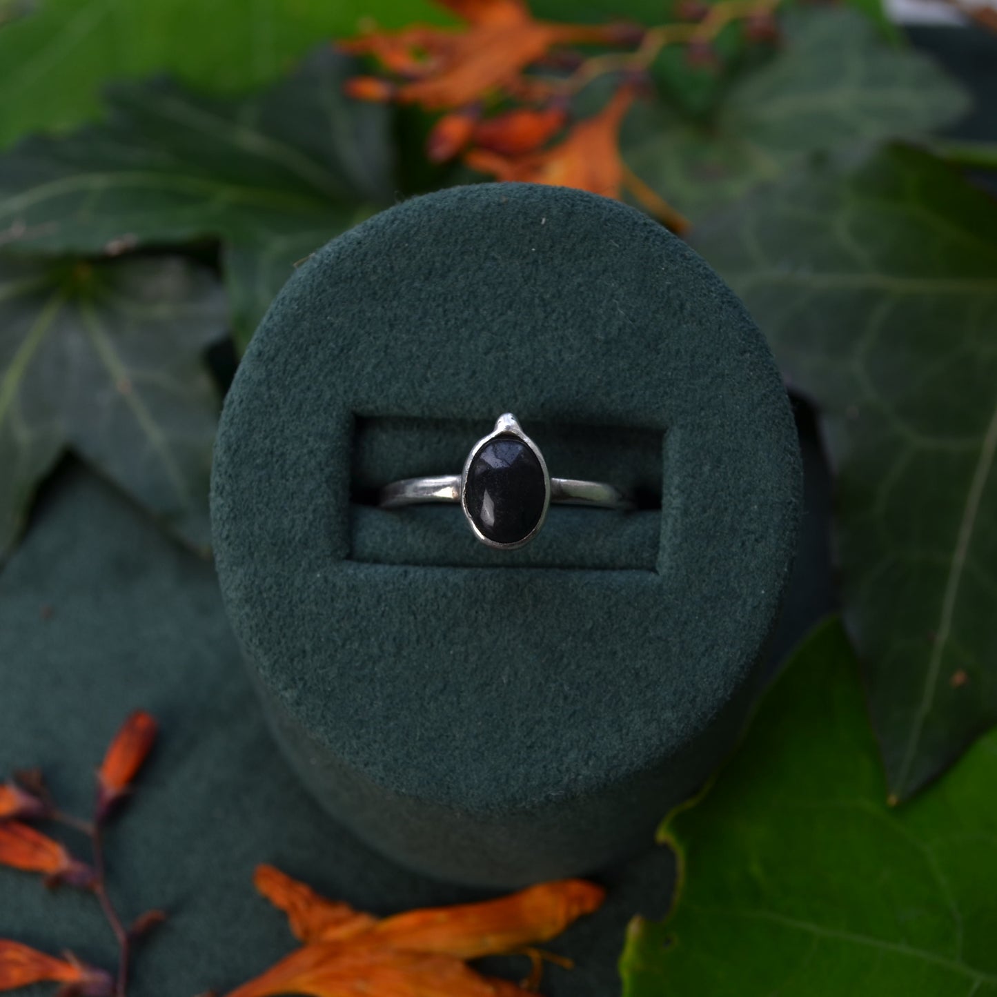 Moss agate ring