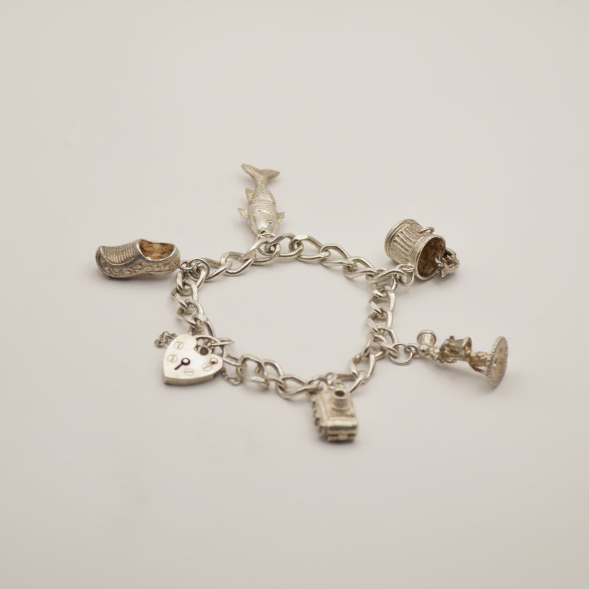Silver charm bracelet