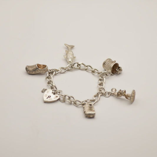 Silver charm bracelet