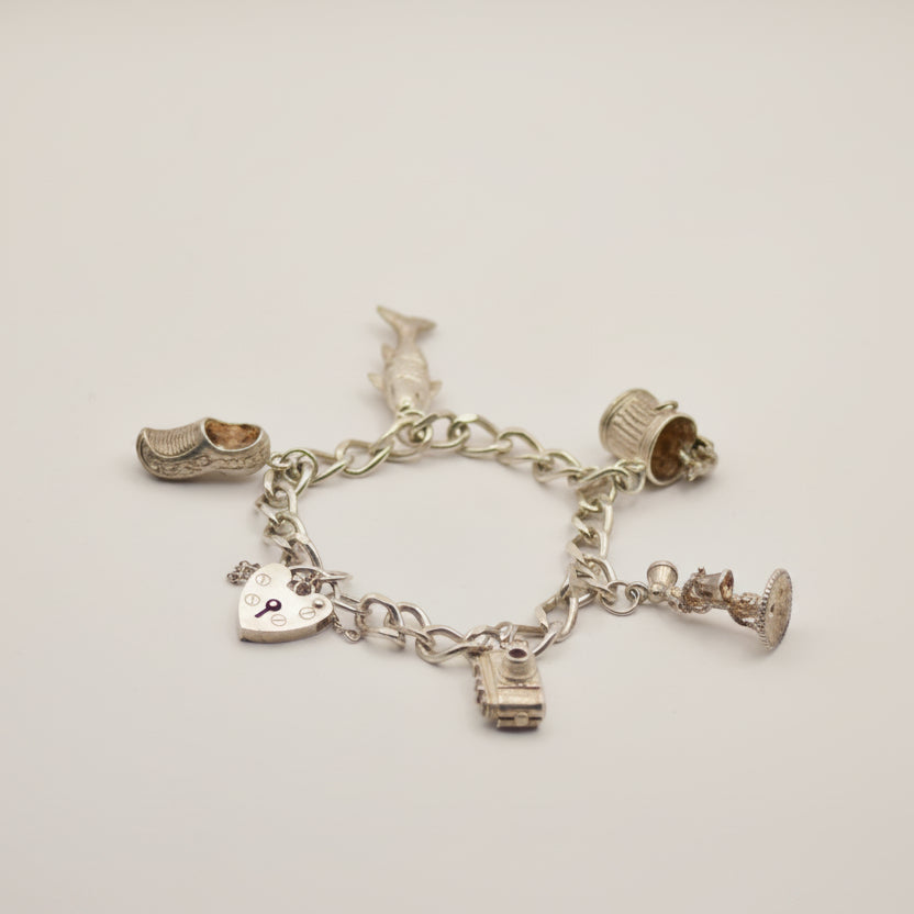 Silver charm bracelet