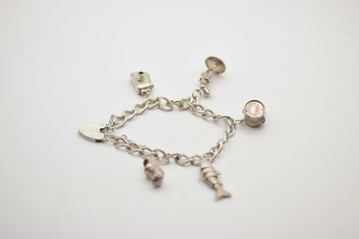 Silver charm bracelet