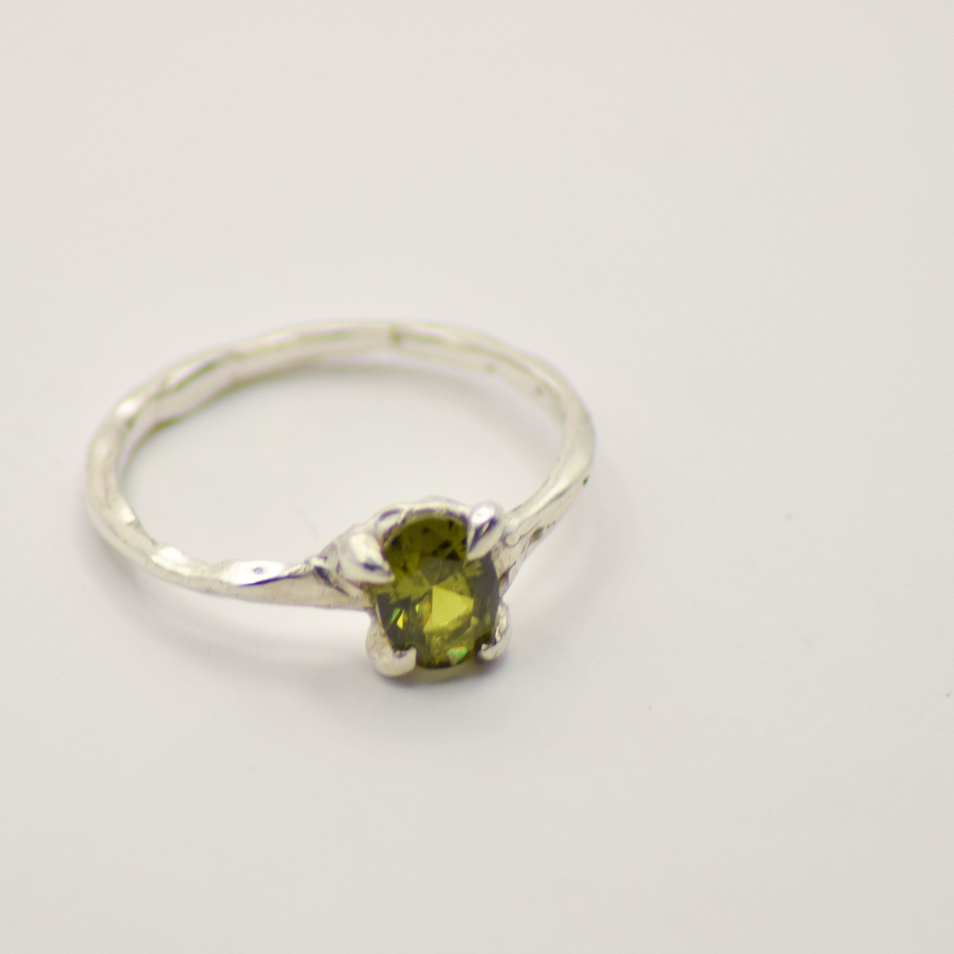 Dainty green tourmaline ring