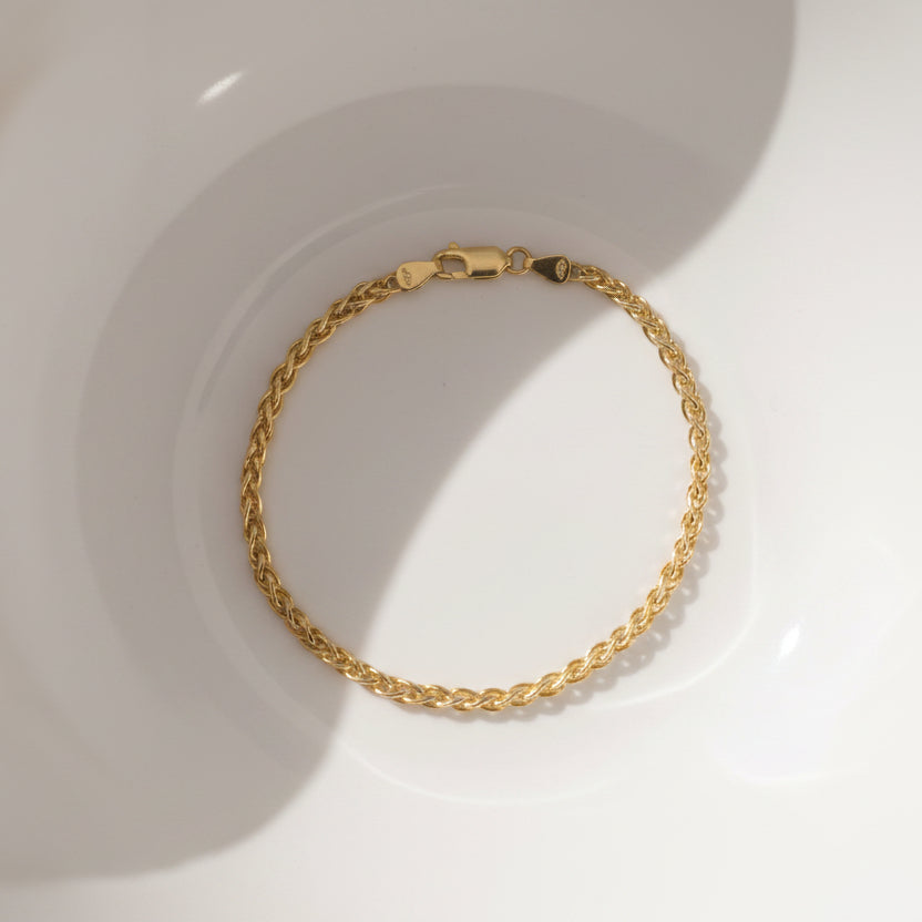 Wheat link bracelet 10ct gold
