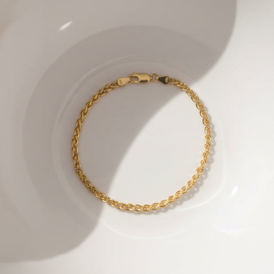Wheat link bracelet 10ct gold
