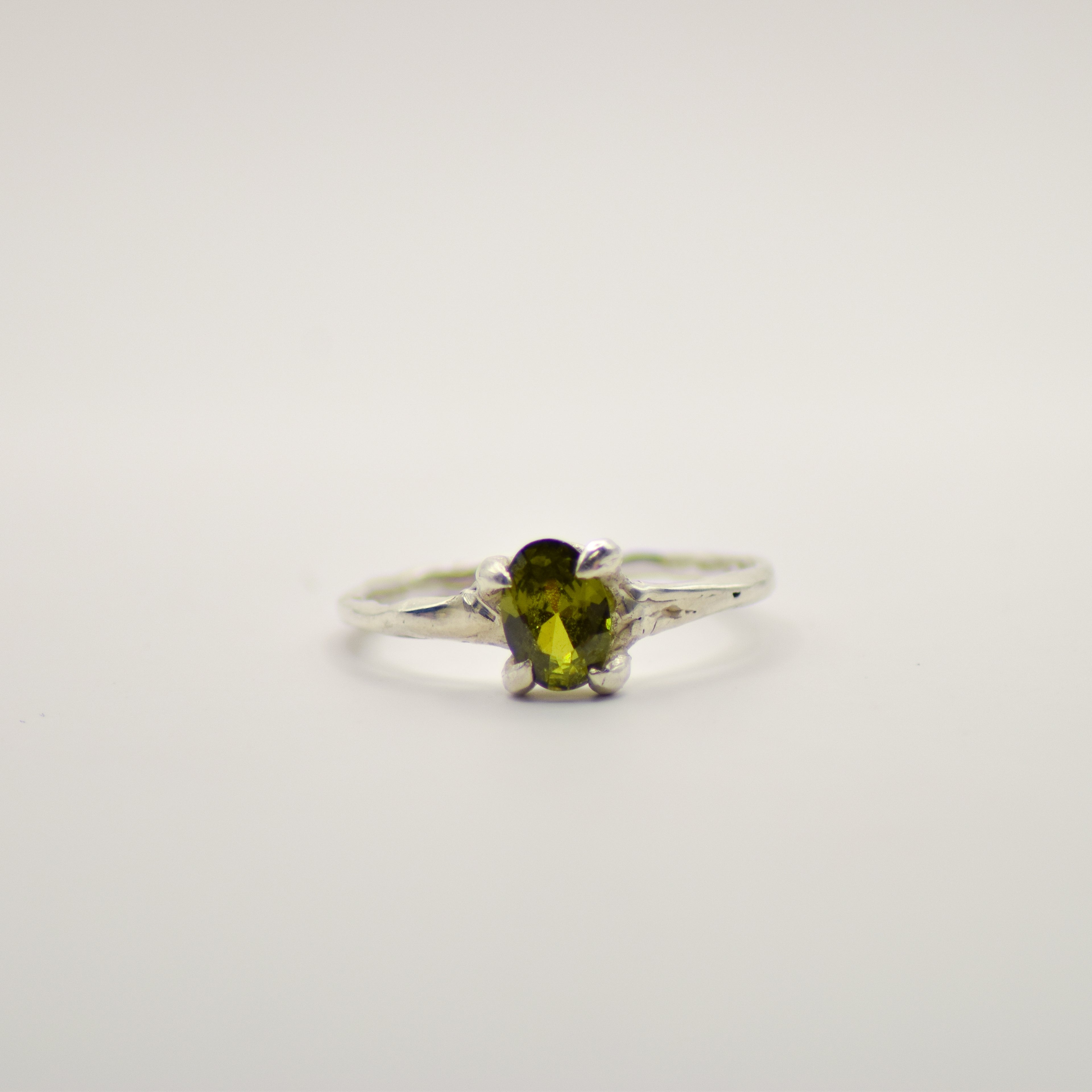 Dainty green tourmaline ring