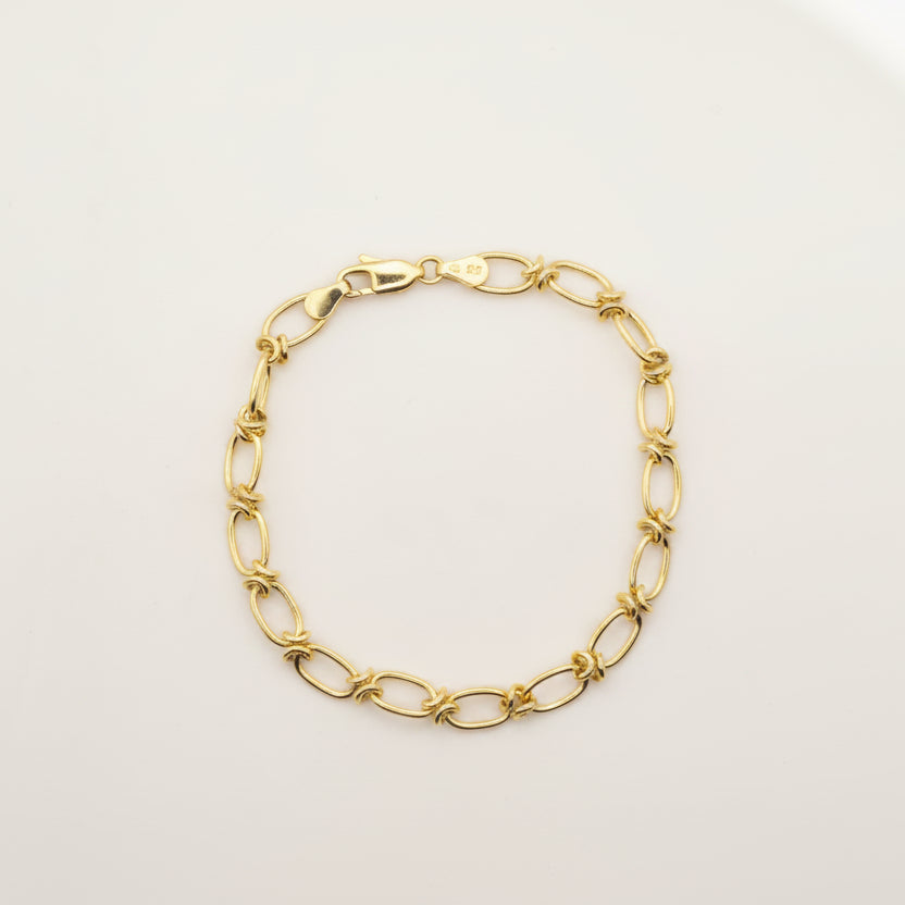 Oval double link 9ct gold bracelet
