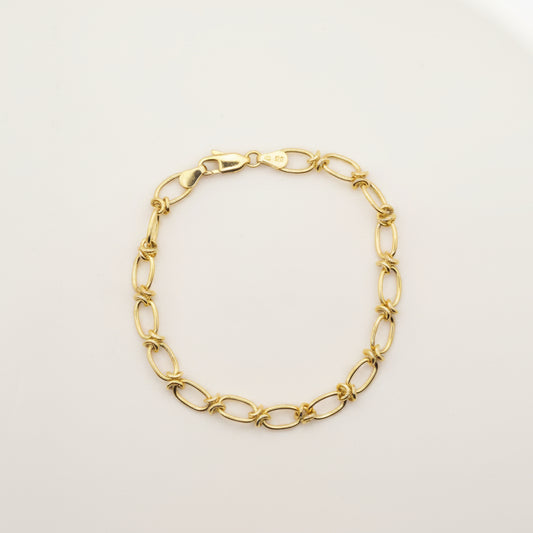 Oval double link 9ct gold bracelet