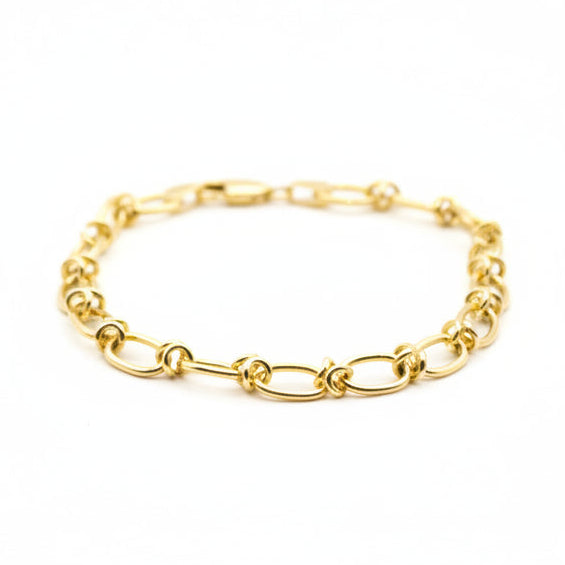 Oval double link 9ct gold bracelet