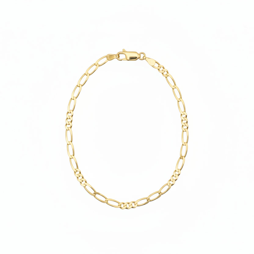 Figaro link bracelet 9ct gold