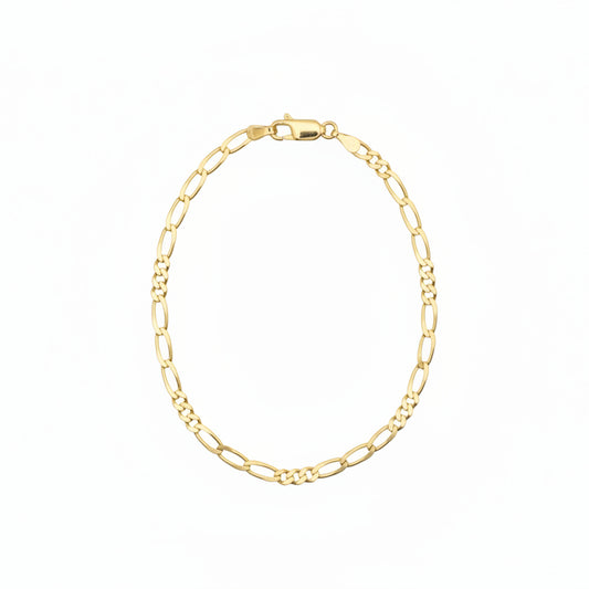 Figaro link bracelet 9ct gold
