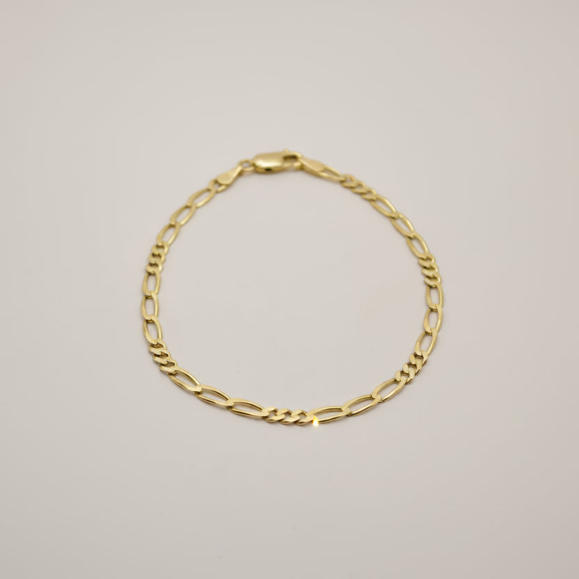Figaro link bracelet 9ct gold
