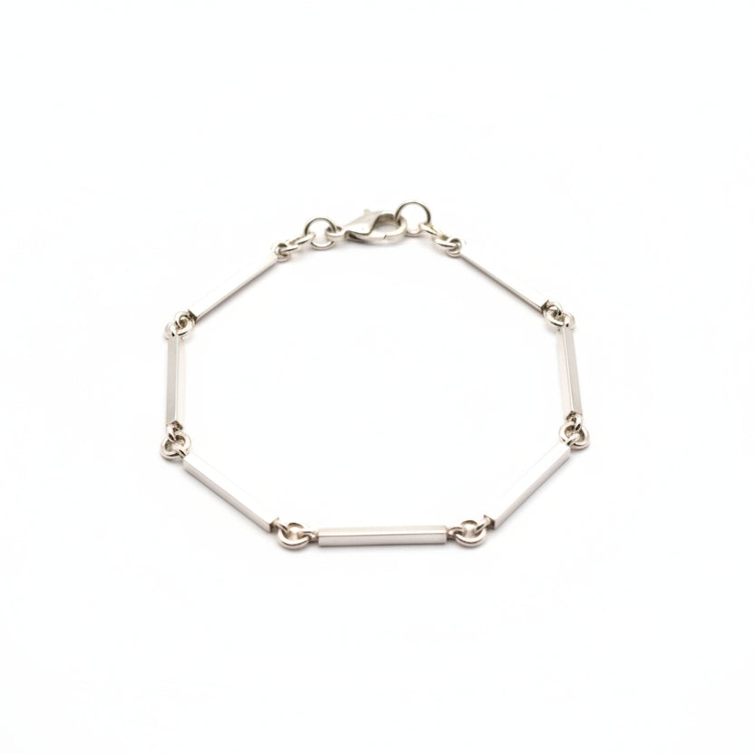 Box link 9ct white gold bracelet