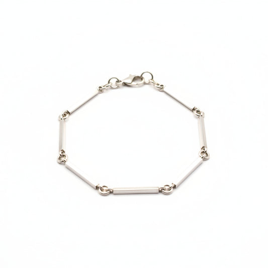 Box link 9ct white gold bracelet
