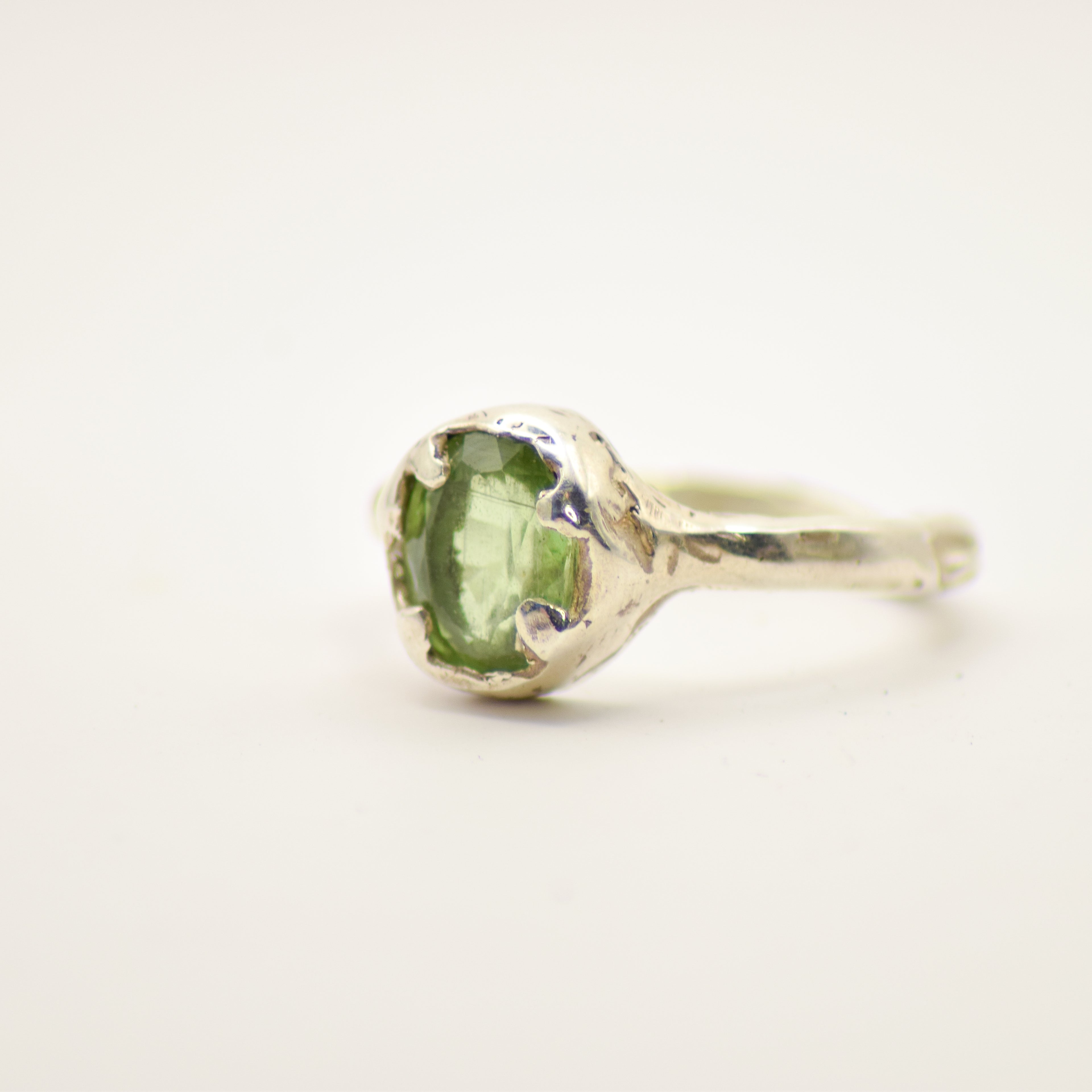 Small green kyanite ring