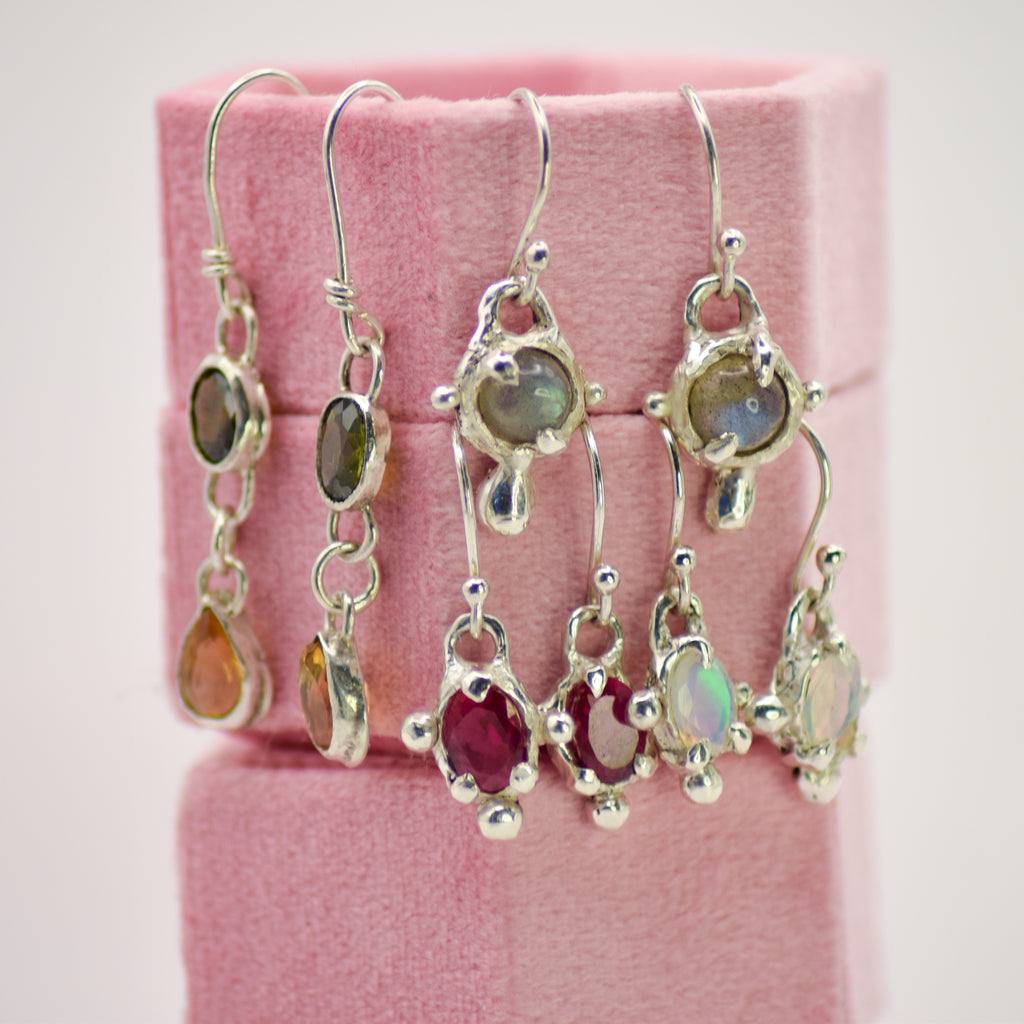 Siren's tear labradorite earrings