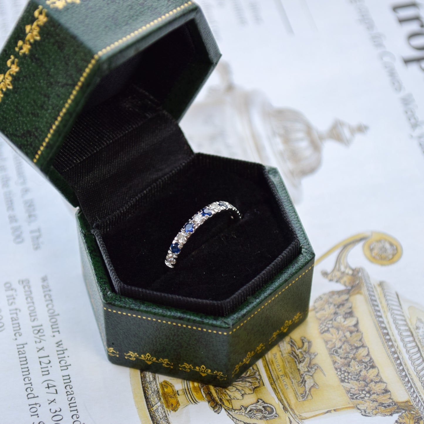 Sapphire and diamond band
