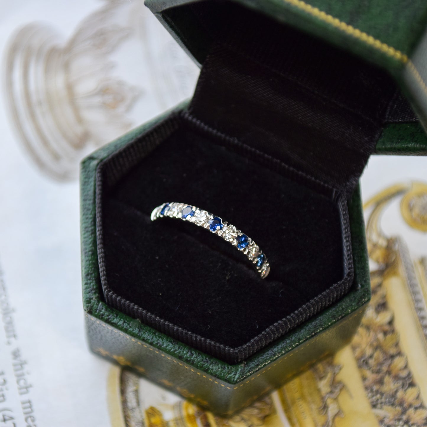Sapphire and diamond band