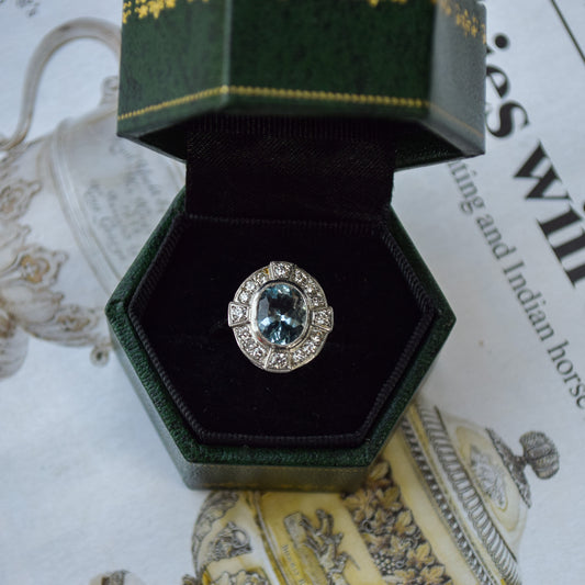 Art deco aquamarine ring
