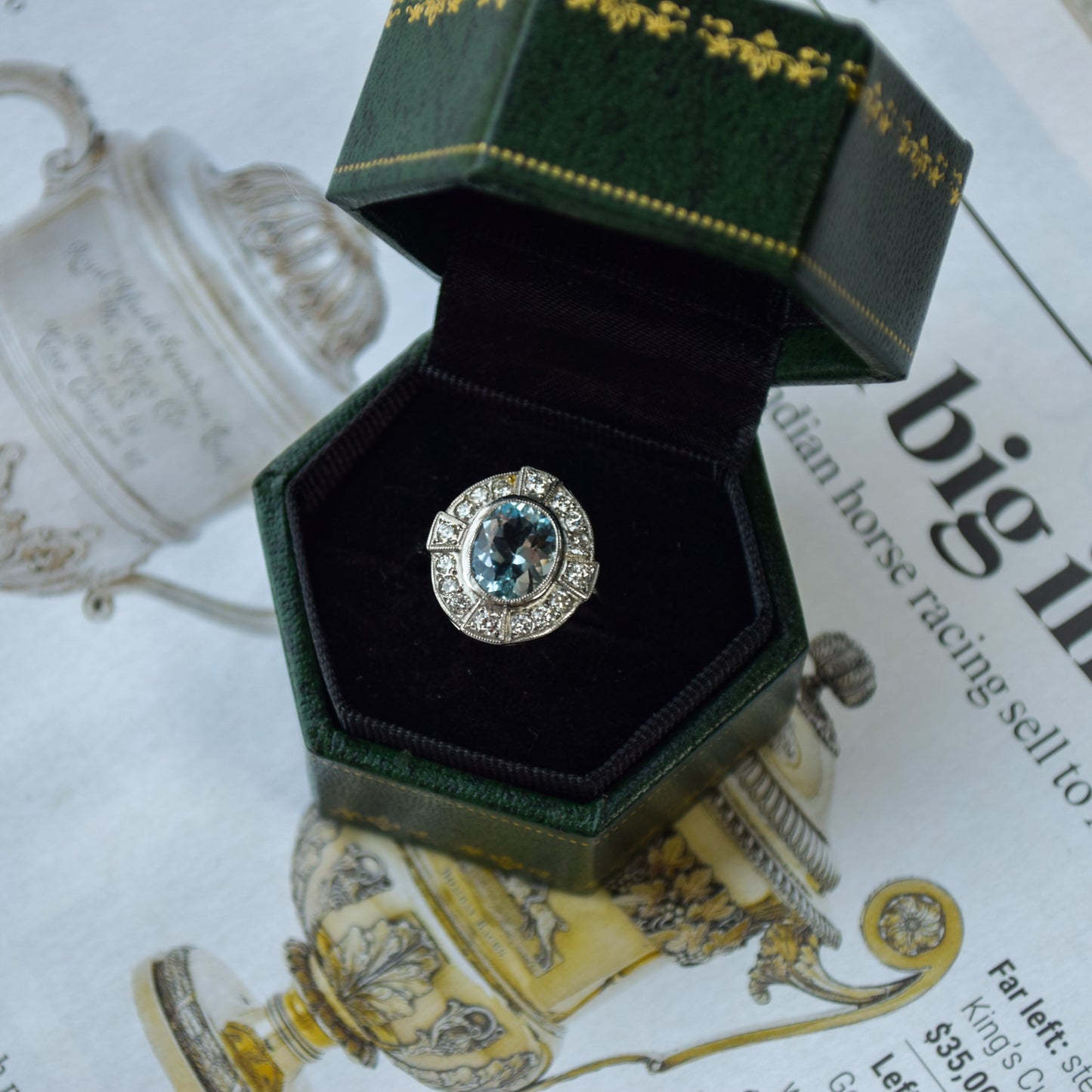 Art deco aquamarine ring