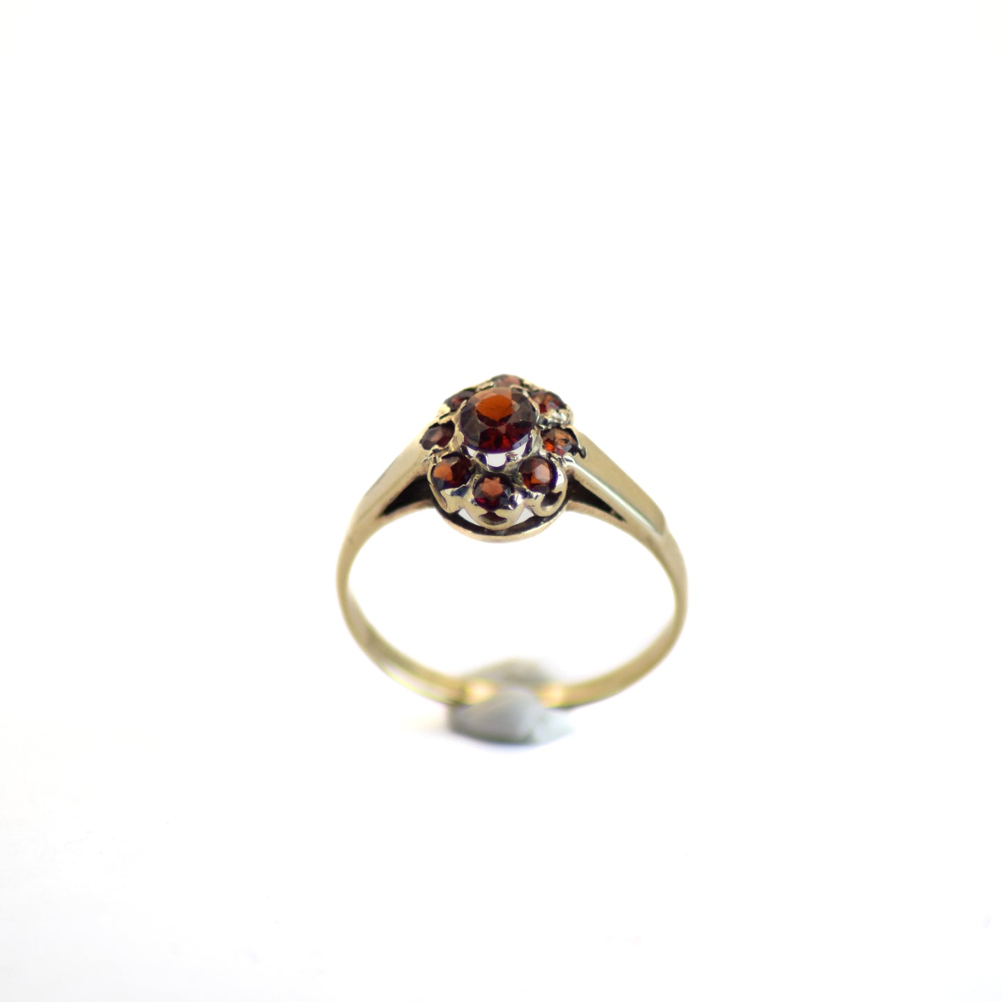 Garnet 9ct gold cluster art deco ring