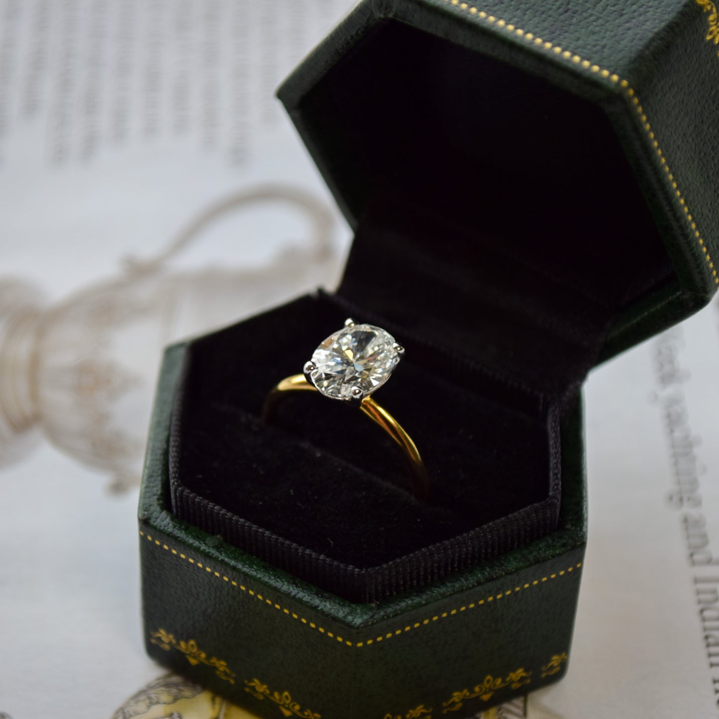 2ct oval diamond ring in 18ct yellow gold
