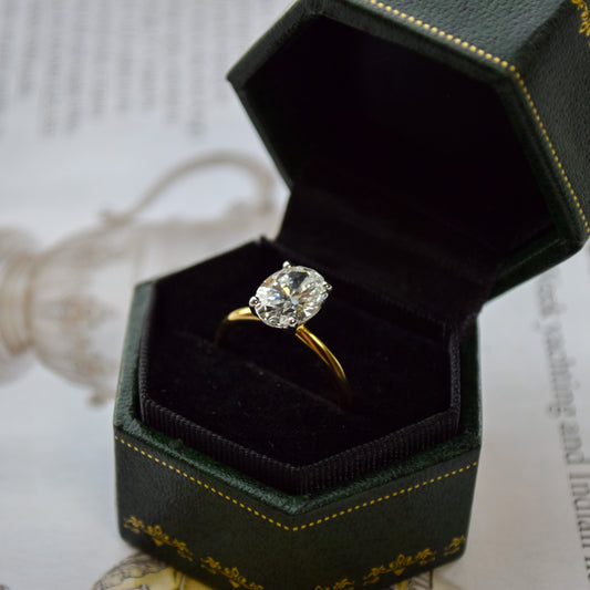 2ct oval diamond ring in 18ct yellow gold
