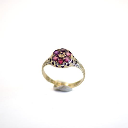 Vintage 90s Ruby 9ct gold ring
