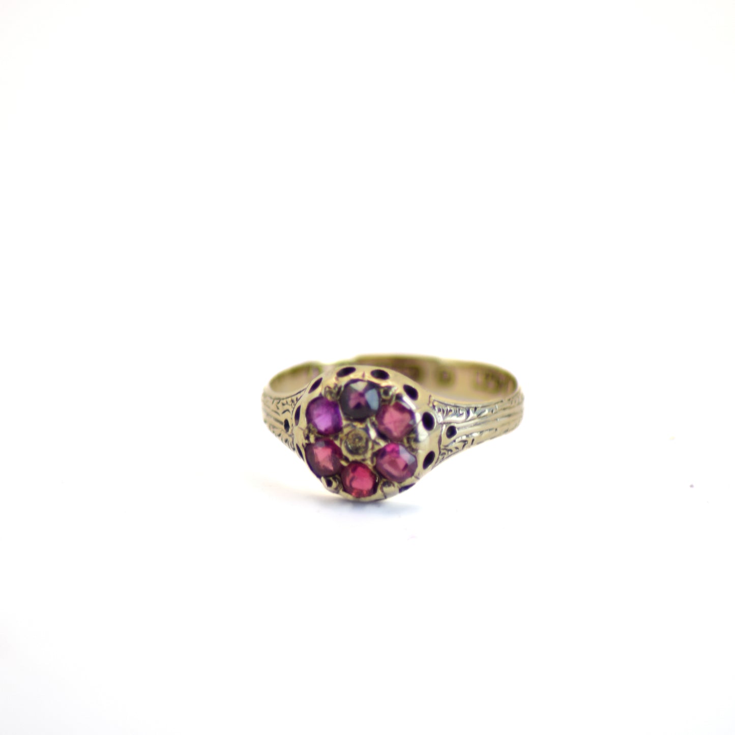 Vintage 90s Ruby 9ct gold ring