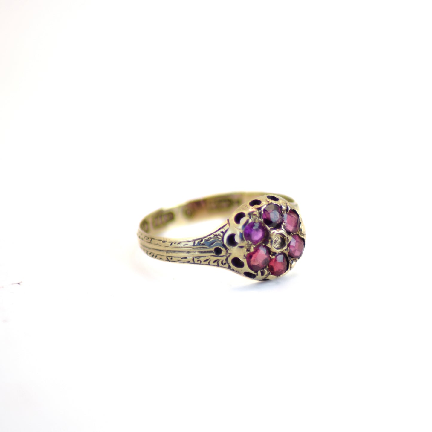 Vintage 90s Ruby 9ct gold ring
