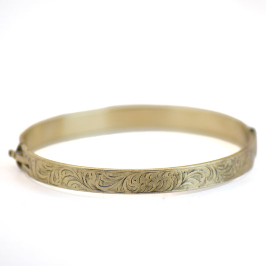 Rolled gold engraved bangle