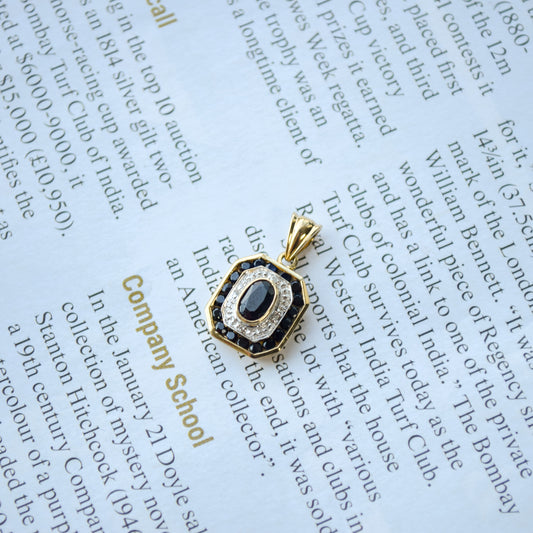 Art deco sapphire and diamond pendant