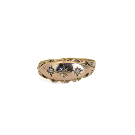 Diamond 9ct gold gypsy ring
