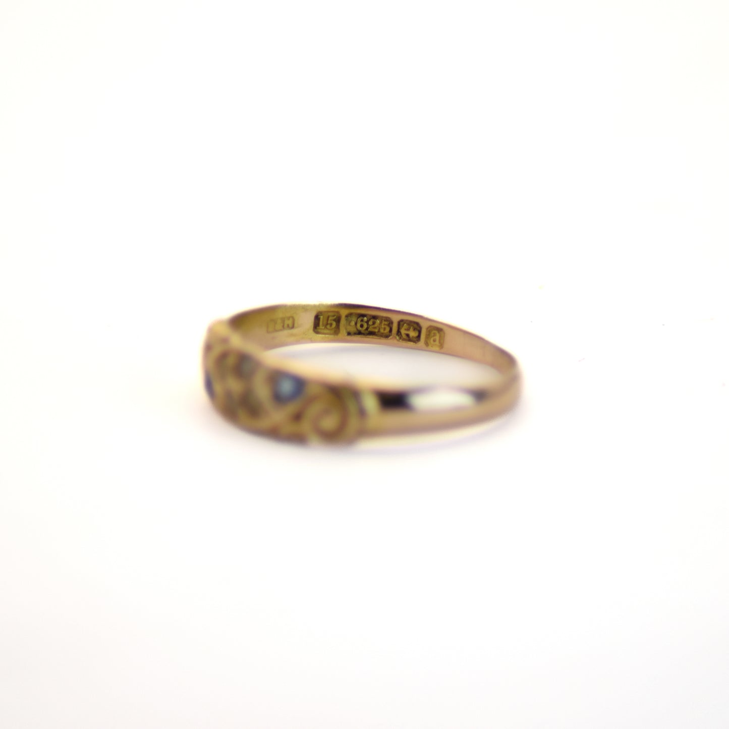 Victorian 15ct gold sapphire and pearl ring