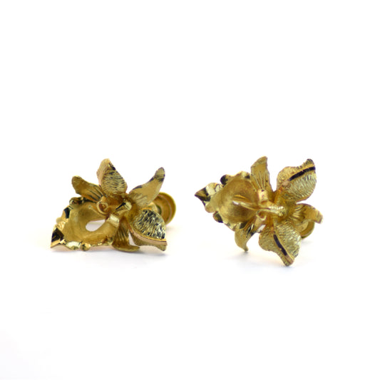 Gold flower earrings