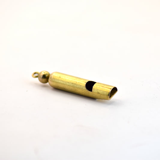 Gold long whistle charm