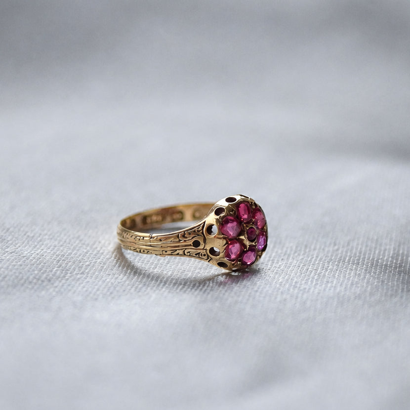Vintage 90s Ruby 9ct gold ring